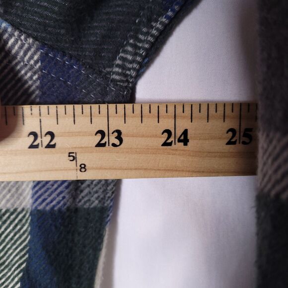 Orvis Flannel Shirt Mens Medium Plaid Green, Blue, White Heavyweight - Picture 8 of 13